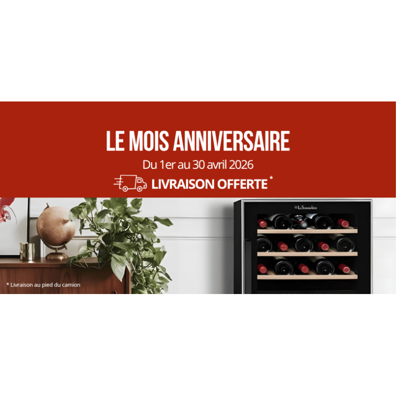 Mois Anniversaire : jusqu’à -40% sur caves à vin et accessoires